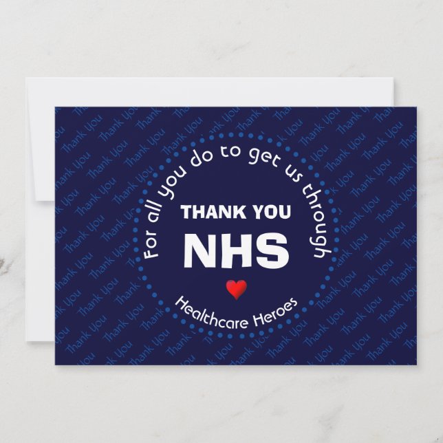 Thank You Nurses NHS Healthcare Heroes CUSTOM Navy (Front)