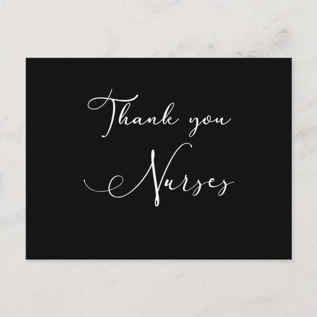 Thank You Nurses. Nurse appreciation present Postcard (Front)