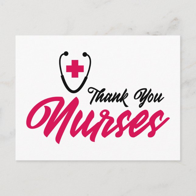 Thank You Nurses | Pink Postcard (Front)