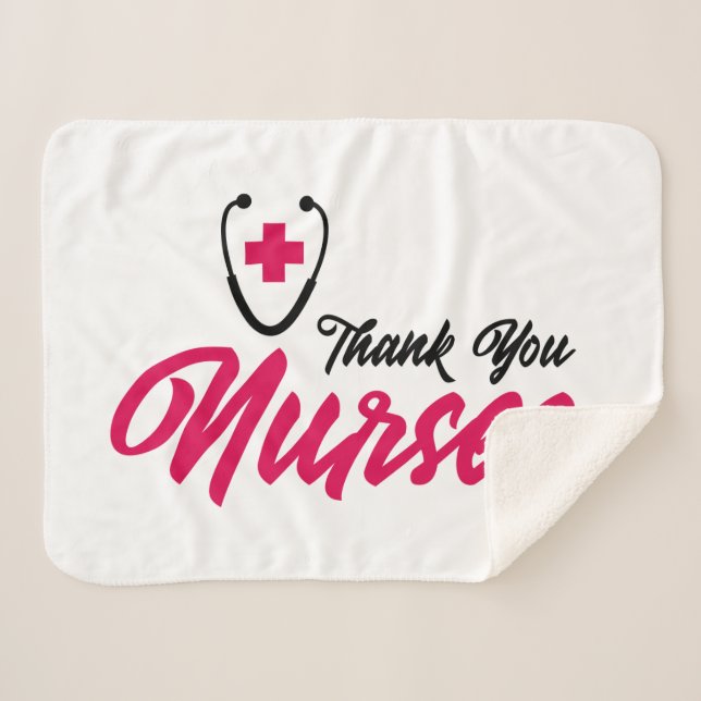 Thank You Nurses | Pink Sherpa Blanket (Front (Horizontal))