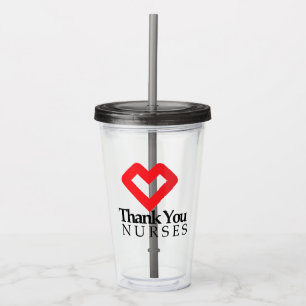 Thank You Nurses Red Heart Acrylic Tumbler