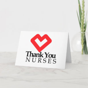 Thank You Nurses Red Heart Card