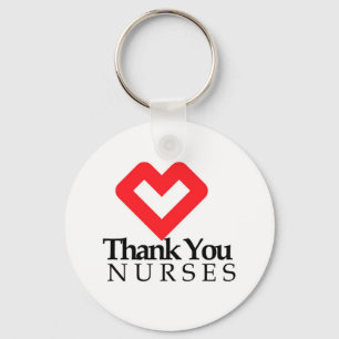 Thank You Nurses   Red Heart Key Ring