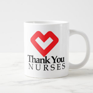 Thank You Nurses   Red Heart Large Coffee Mug