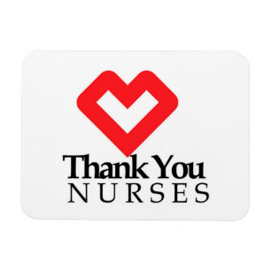 Thank You Nurses   Red Heart Magnet