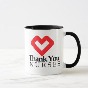 Thank You Nurses   Red Heart Mug