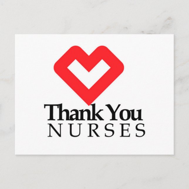 Thank You Nurses | Red Heart Postcard (Front)