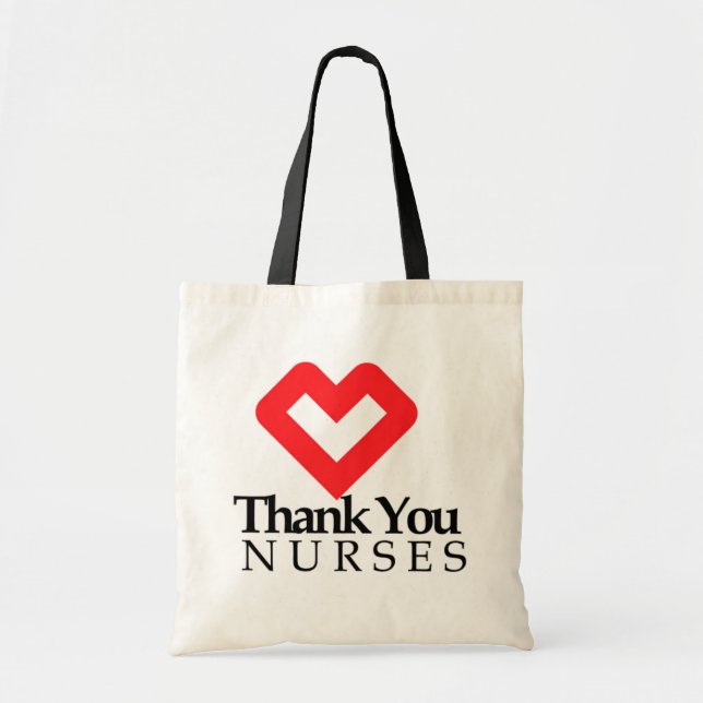 Thank You Nurses | Red Heart Tote Bag (Front)