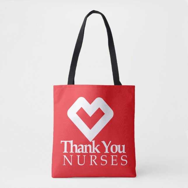 Thank You Nurses | Red Heart Tote Bag (Front)