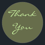 Thank You Olive Sticker<br><div class="desc">A unique gift for any special occasion,  or treat yourself.  Customise this for any special Occasion!</div>