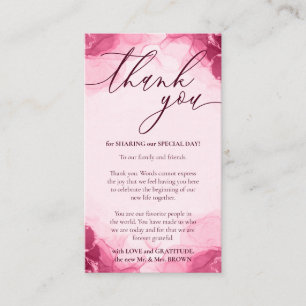 Thank You ombre pink simple signature Enclosure Card