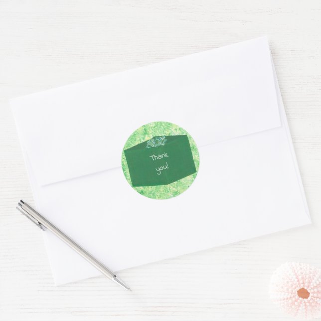 Thank you on Green Christmas Present Stickers (Envelope)