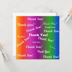Thank You! on Rainbow Gradient Card