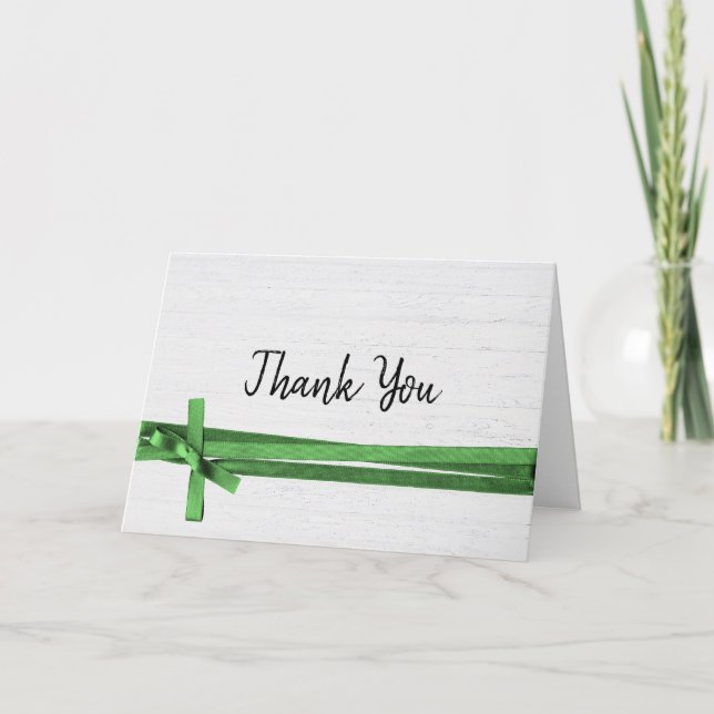 Thank You On Whitewashed Wood Card (Front)