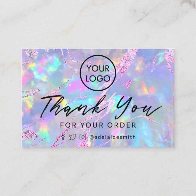  • thank you opal background business card (Front)