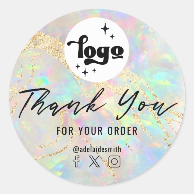 thank you opal   classic round sticker (Front)