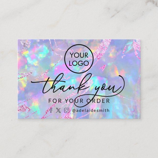 thank you opal design texture business card (Front)