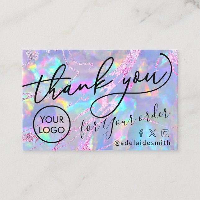 thank you opal texture business card (Front)