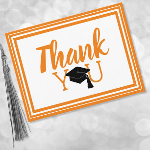 Thank You Orange and White School Colours Postcard