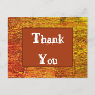 Thank You Orange Autumn Colours Appreciation Postcard