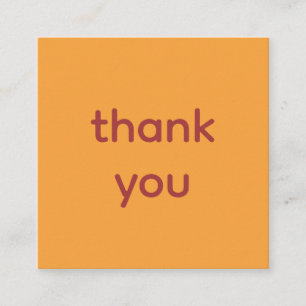 Thank you orange enclosure card