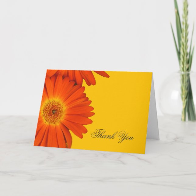 thank you orange gerbera daisy flowers (Front)