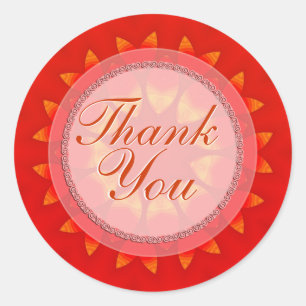 Thank You Orange Petals Stickers