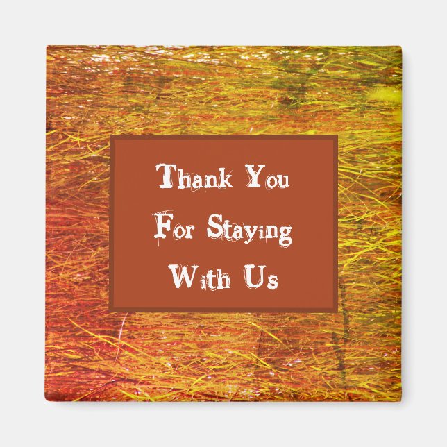 Thank You Orange Promo Vacation Guest Appreciation Magnet (Front)