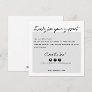Thank You Order Business Card