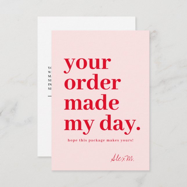 Thank You Order Business Card (Front/Back)