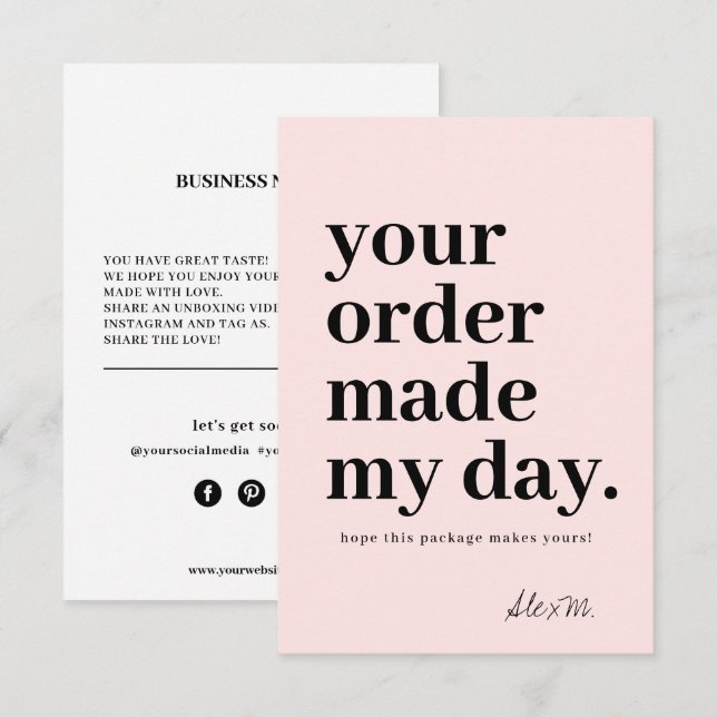 Thank You Order Business Card (Front/Back)