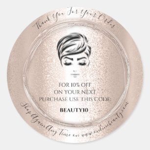 Thank You Order Logo Discount Code Cosmetics Classic Round Sticker
