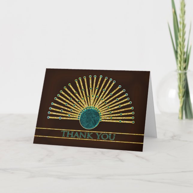 Thank You - Ornate Abstract Native Fan Design Card (Front)