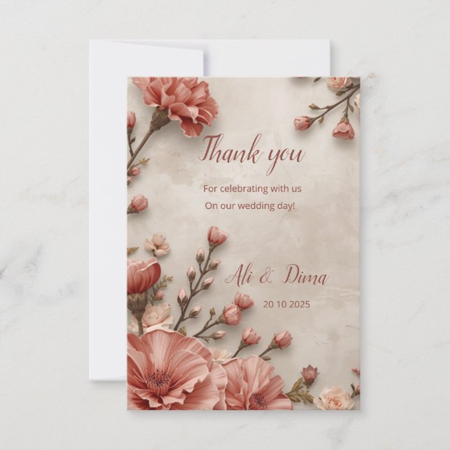 Thank You: Our Love Blooms Thank You Card (Front)