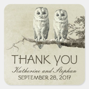 Thank you OWLS sticker for your wedding favours