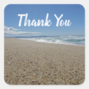 Thank You Pacific Ocean Coast Beach Appreciation Square Sticker