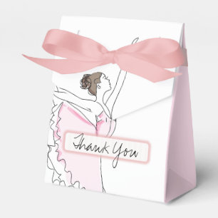 Thank You Pale Pink Ballerina Birthday Favour Boxe Favour Box