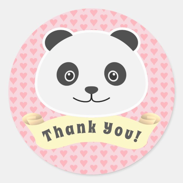 Thank you Panda Classic Round Sticker (Front)