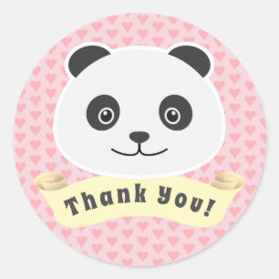 Thank you Panda Classic Round Sticker