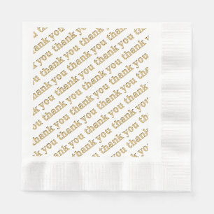 Thank You Paper Napkins Gold