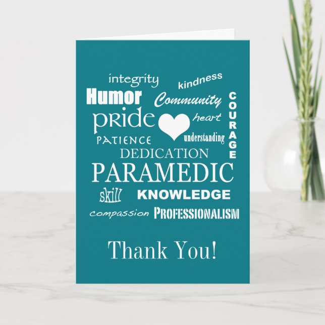 Thank You!/Paramedic/EMT Thank You Card (Front)