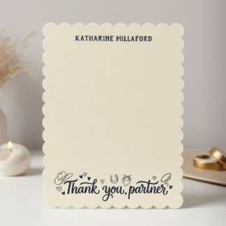 Thank You Partner Cowboy Baby Shower Card Western