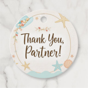 Thank You Partner Western Themed Favour Tag
