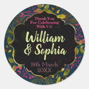 Thank You Party Favour Classic Round Sticker