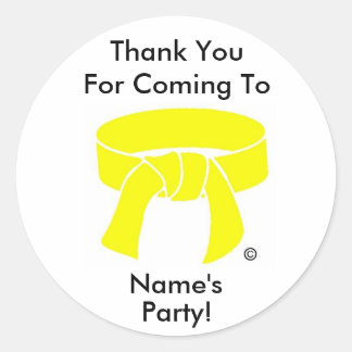 Thank You Party Sticker Martial Arts yellow custom