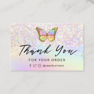 thank you pastel butterfly business card