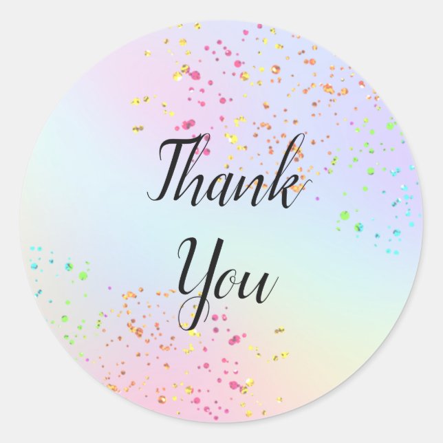 thank you pastel colours classic round sticker (Front)