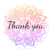 Thank You Pastel Purple Pink Mandala Flower
