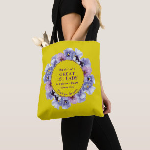 Thank You PASTOR 1st Lady Yellow Floral Tote Bag