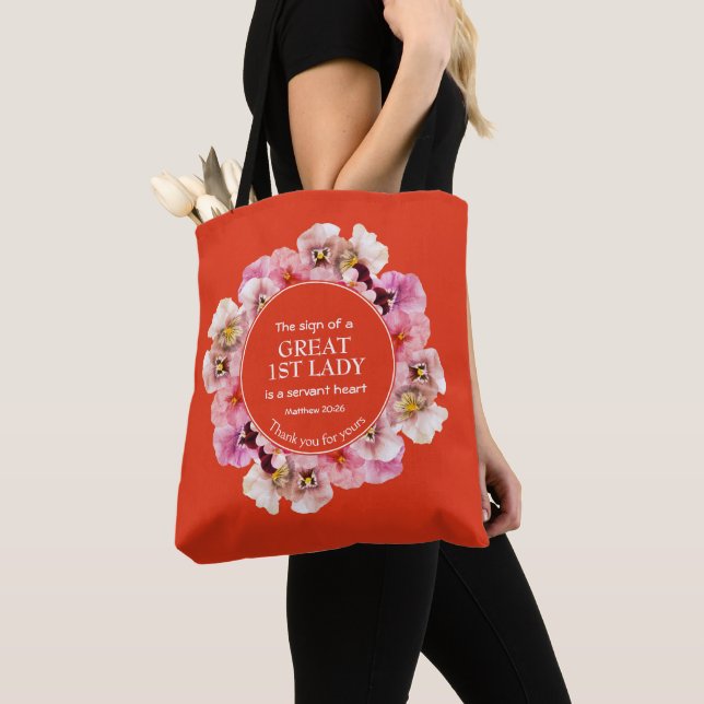  Thank You PASTOR APPRECIATION 1st Lady Floral Tote Bag (Close Up)